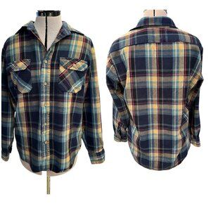 Vintage Sears Long Sleeve Flannel Shirt  Plaid Mens Medium 15-15 1/2